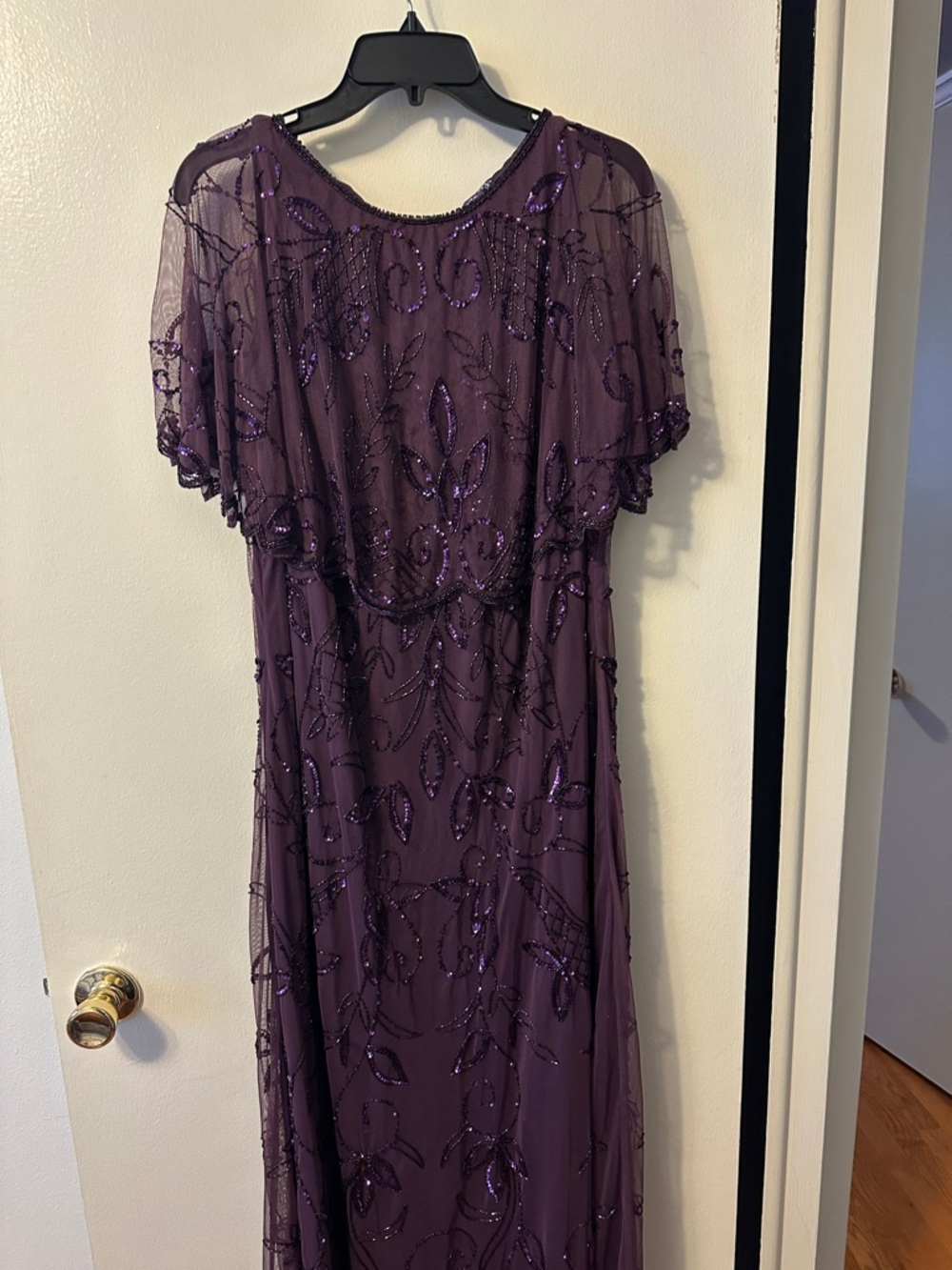 Roaman's Purple Beaded Maxi Dress